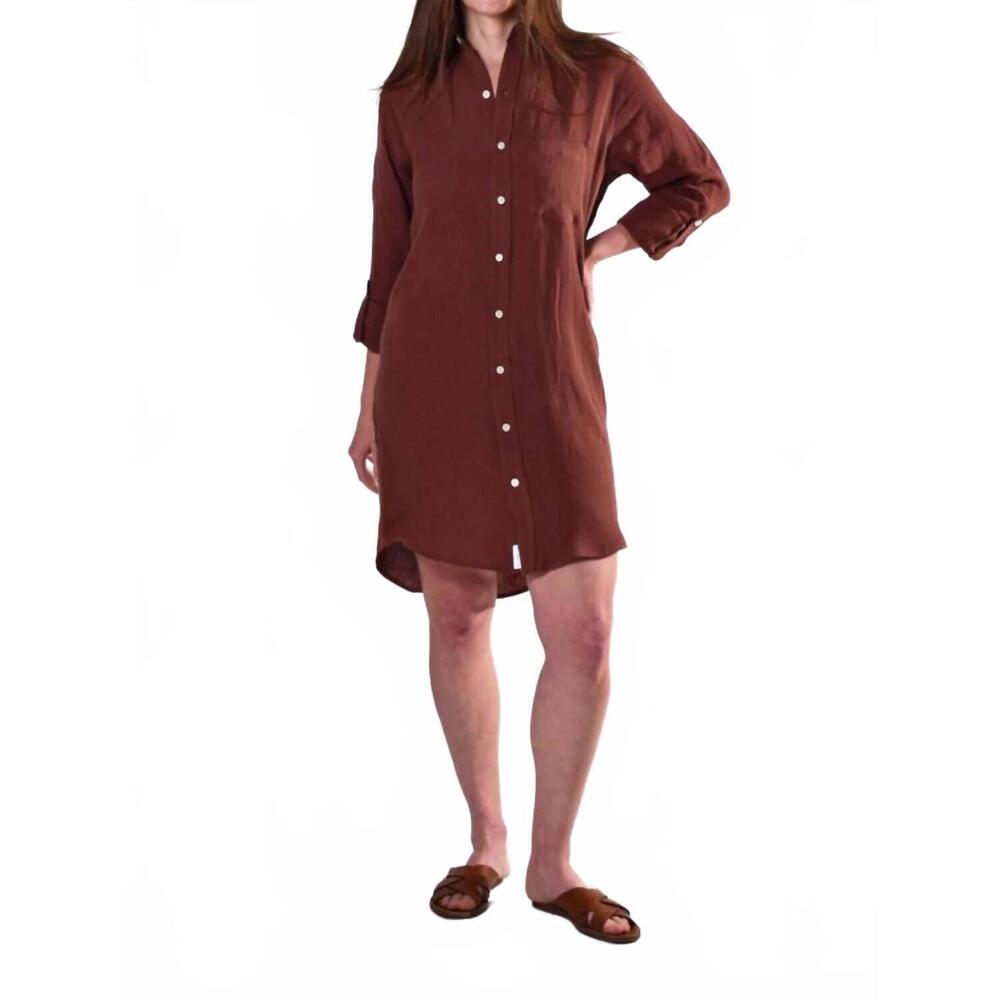 NEW EMILY PHILLIPS tencel mini dress in brown